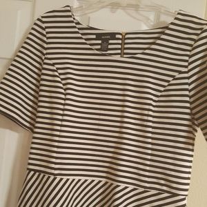 Black and white peplum top